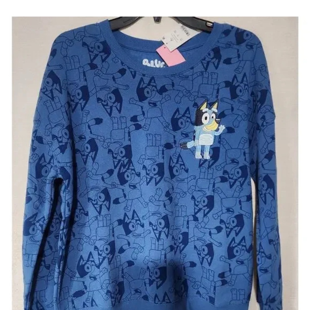 Bluey Character Chambray Blue Women’s Sweatshirt Size XXS, XS, M, L